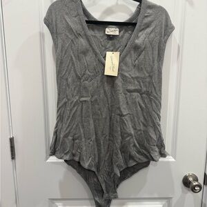 Universal Thread Charcoal V-Neck Bodysuit